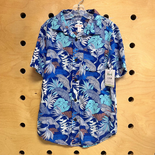 Blues Leaves Button Up