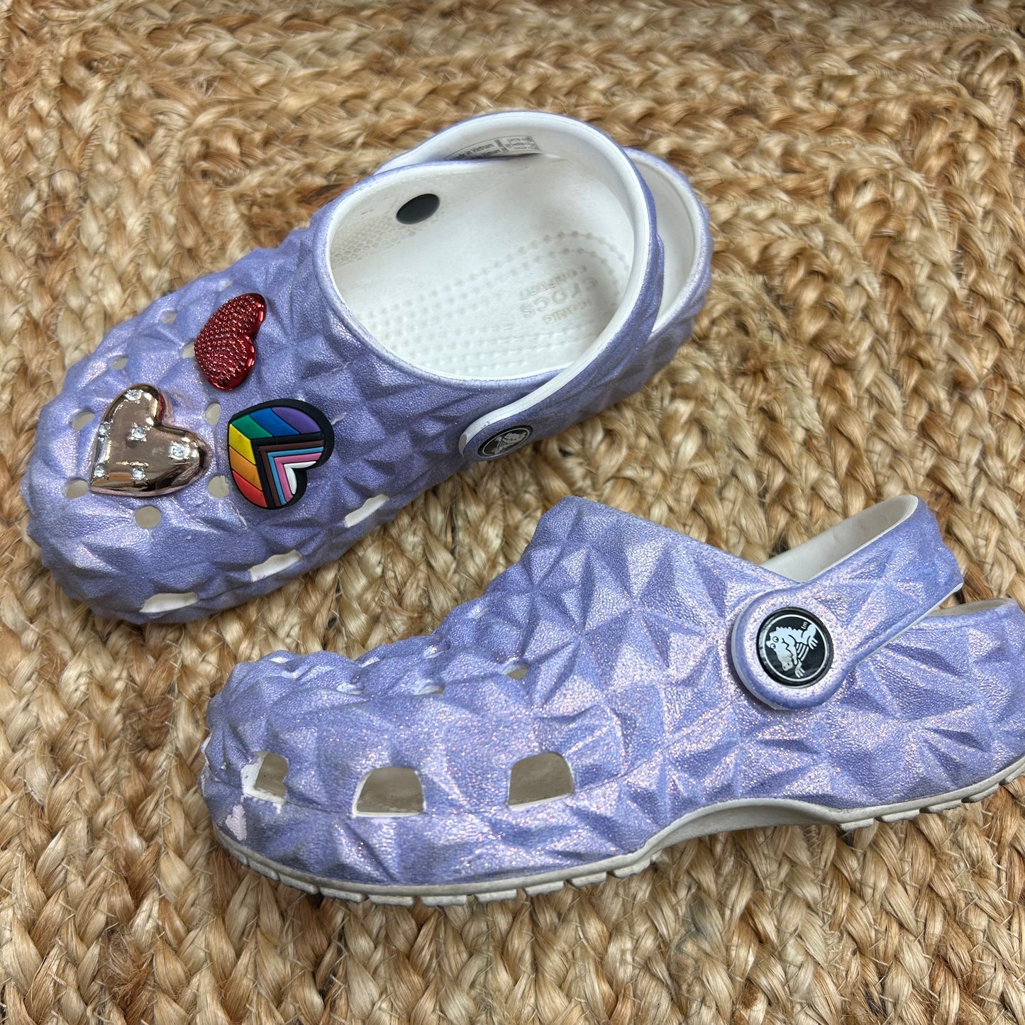 Lavender Geometric Clogs