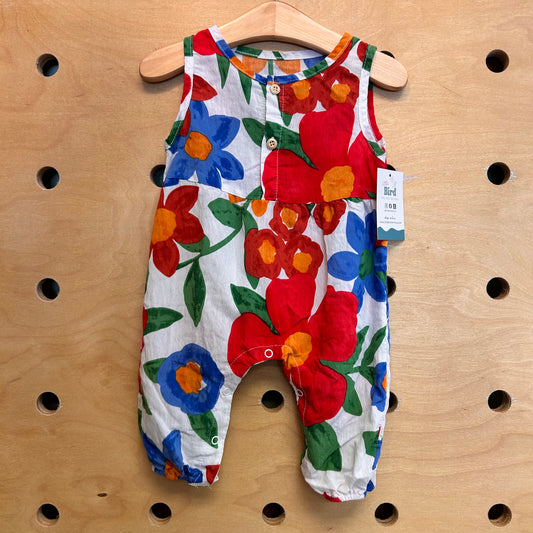 White & Bright Floral Cotton Romper
