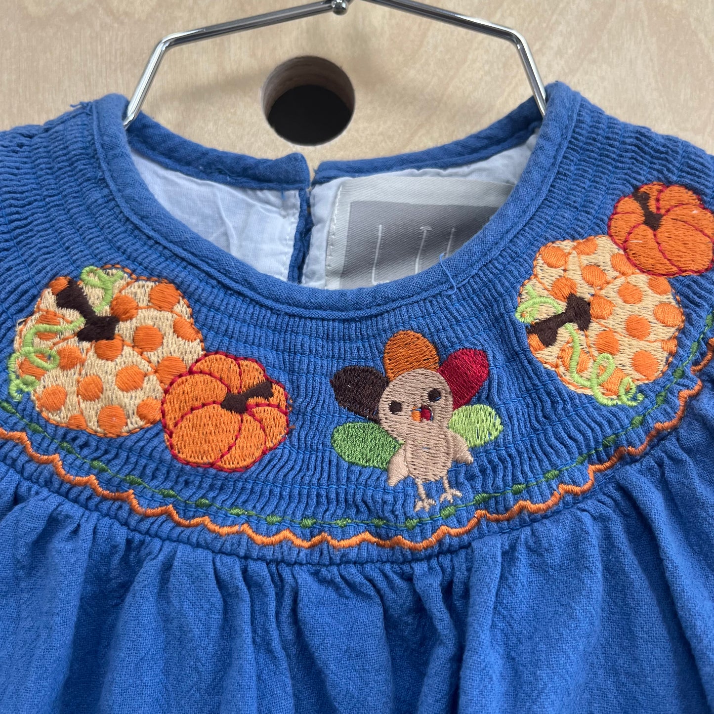 Blue Turkey Smocked Outfit