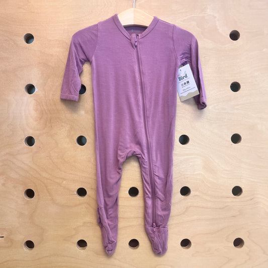 Purple Bamboo 2-Way Zip Footies