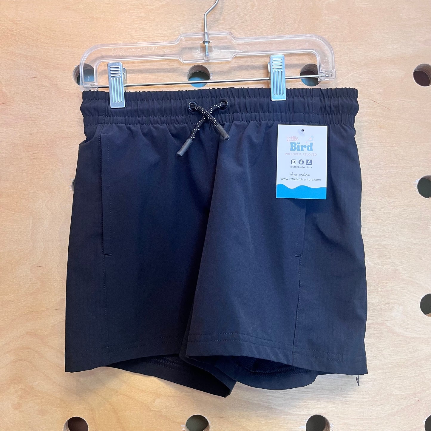 Black Lined Active Drawstring Shorts