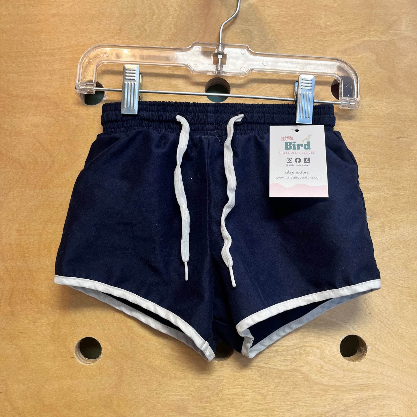 Navy/White Drawstring Swim Shorts