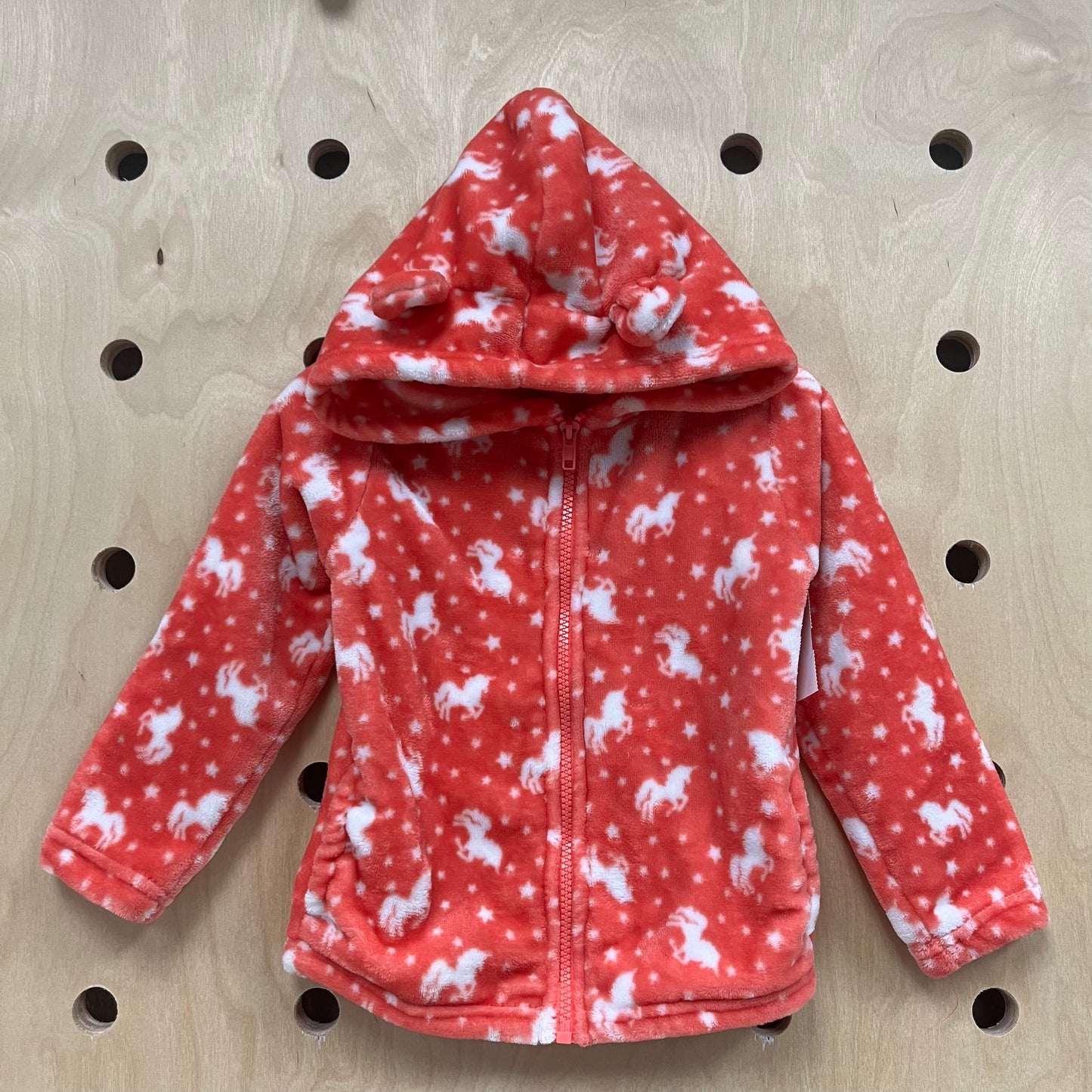 Pink Fuzzy Horse Zip Hoodie