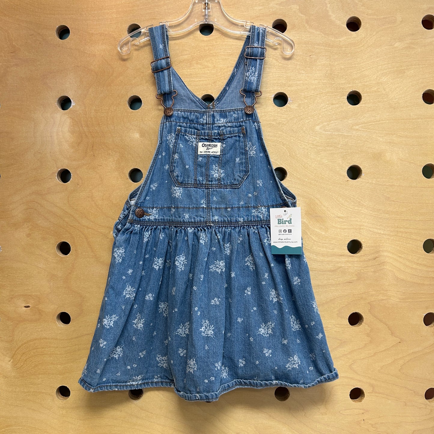 Denim Bleach Floral Skirtall