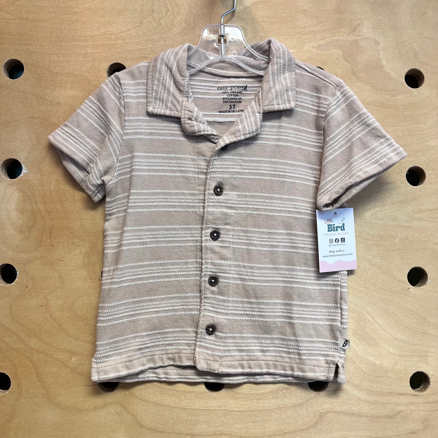 Organic Striped Button Up