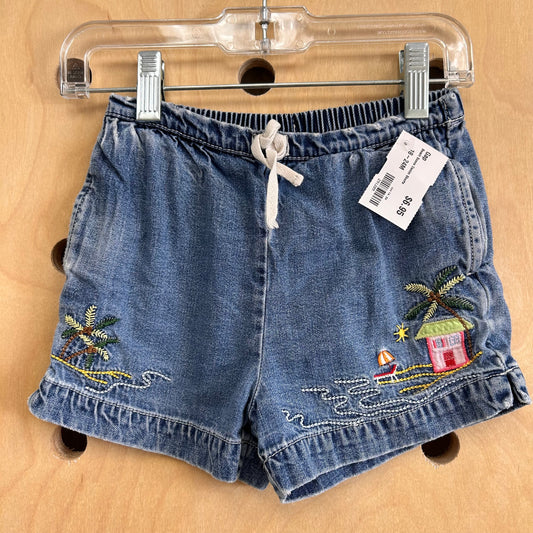 Beach Scene Denim Shorts