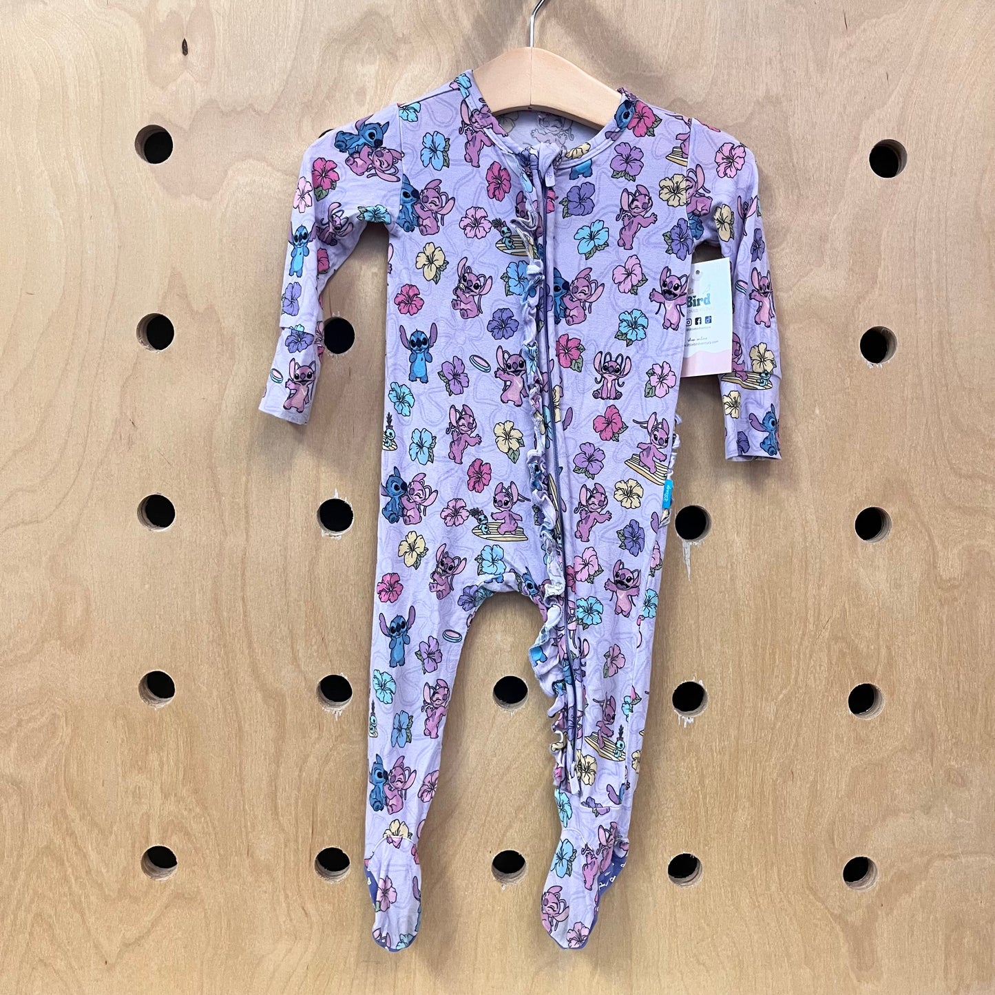 Lavender Stitch Bamboo Footies