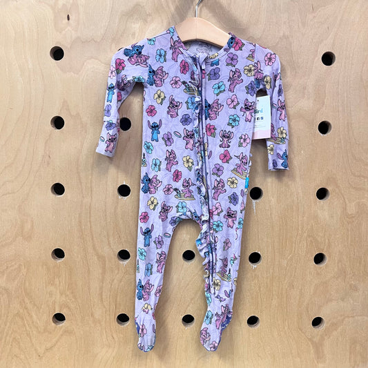 Lavender Stitch Bamboo Footies