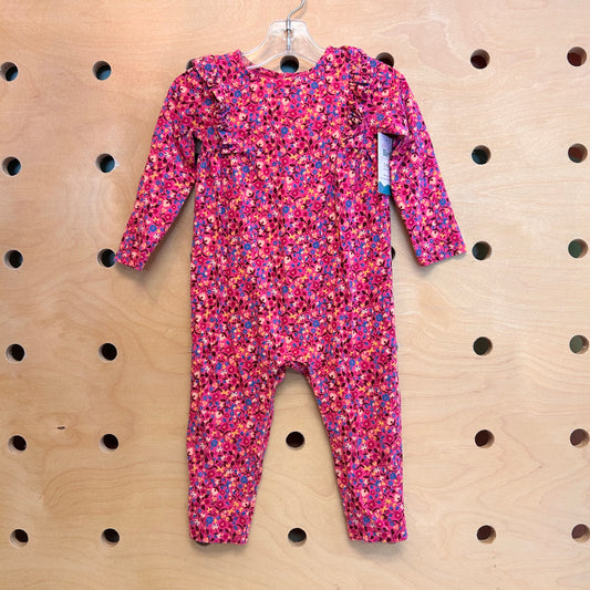 Purple/Blue Floral LS Romper