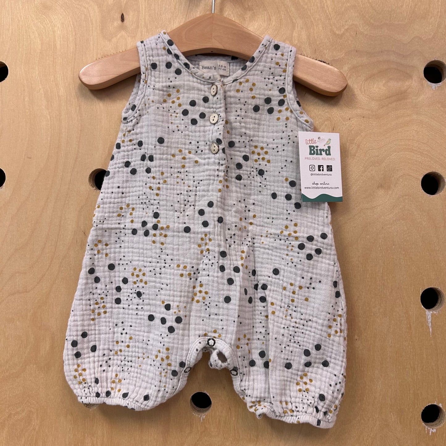 Cream Spotty Gauze Romper