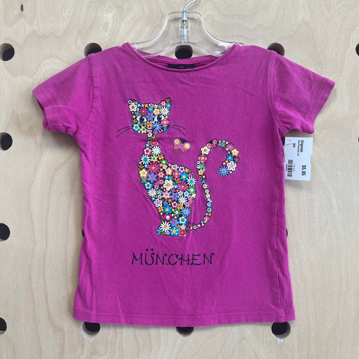 Pink Floral Kitty Tee