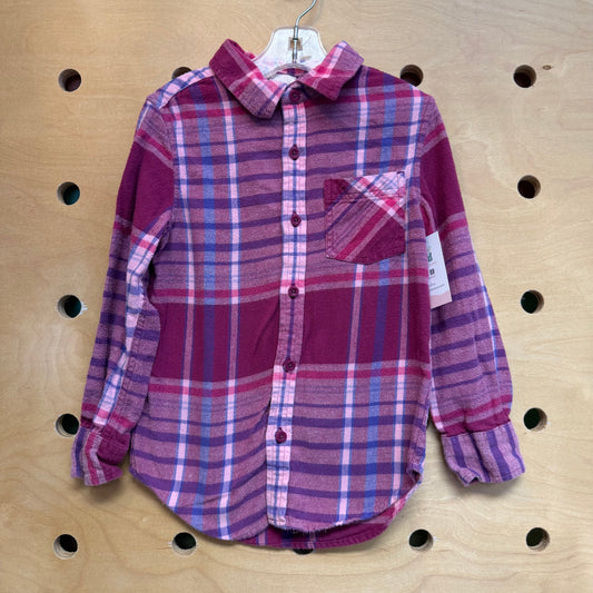 Pink/Purple Plaid Button Up