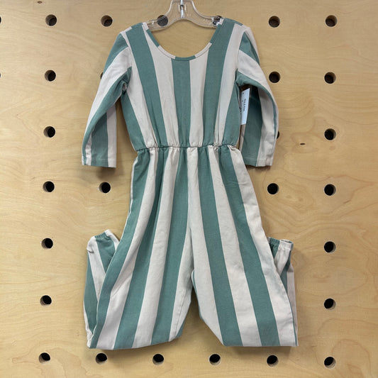 Teal Striped Jumpsuit