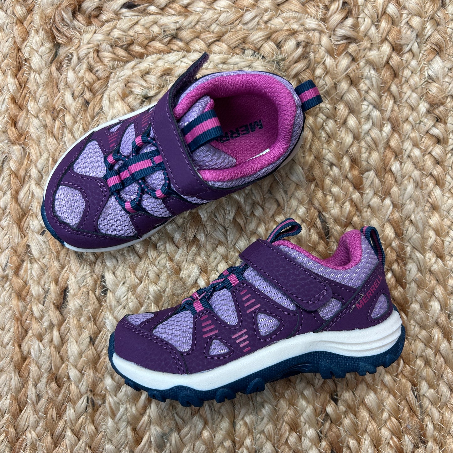 Purple & Pink Velcro Hiking Shoes