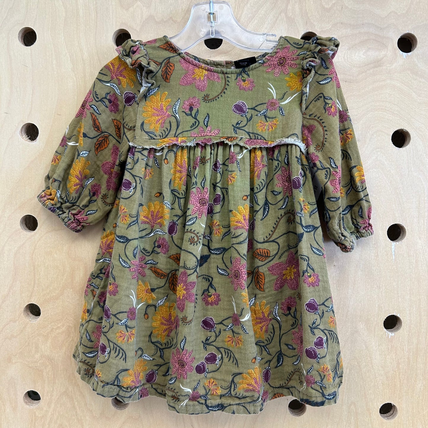 Olive Floral Dress w/Bloomers