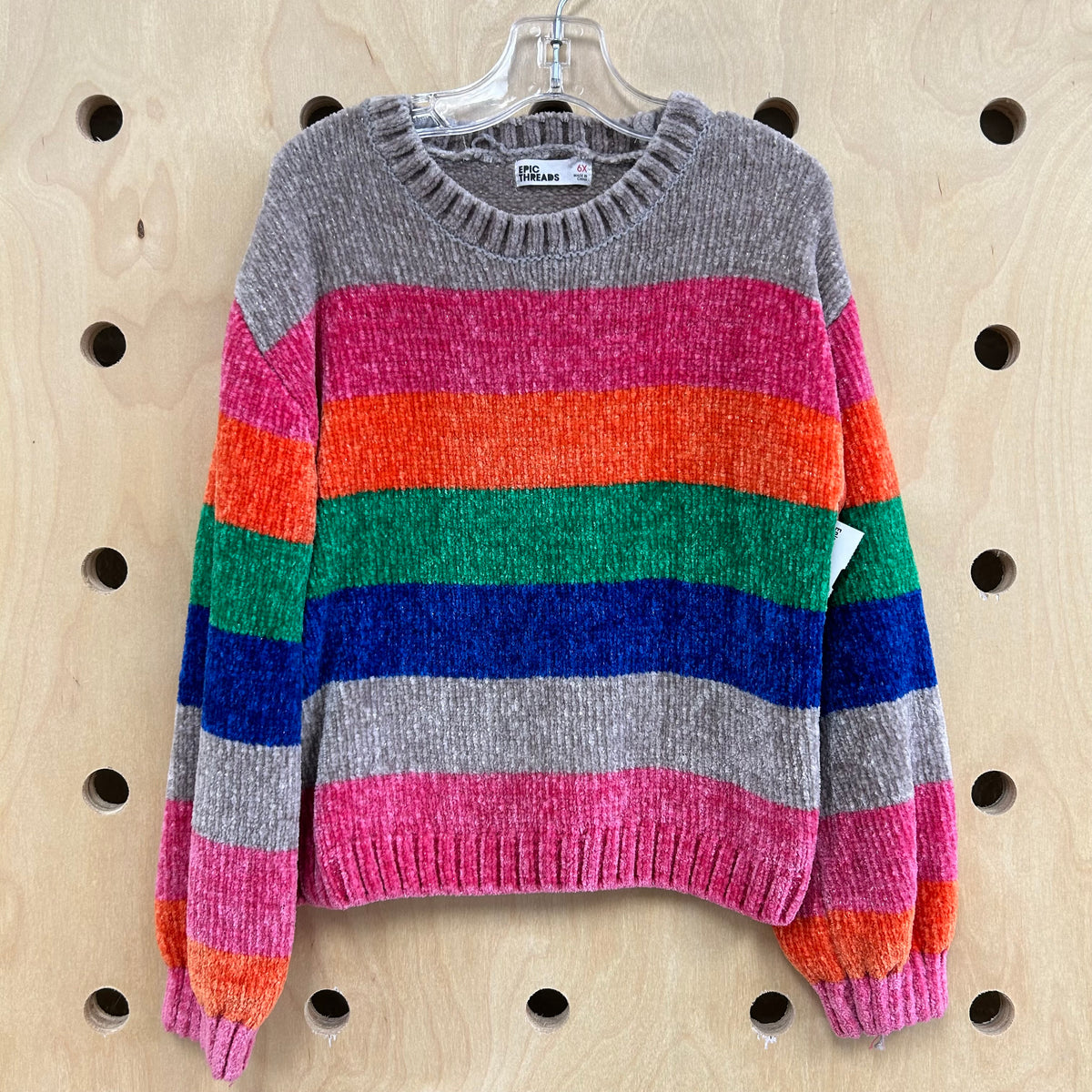 Colorful Striped Chenielle Sweater