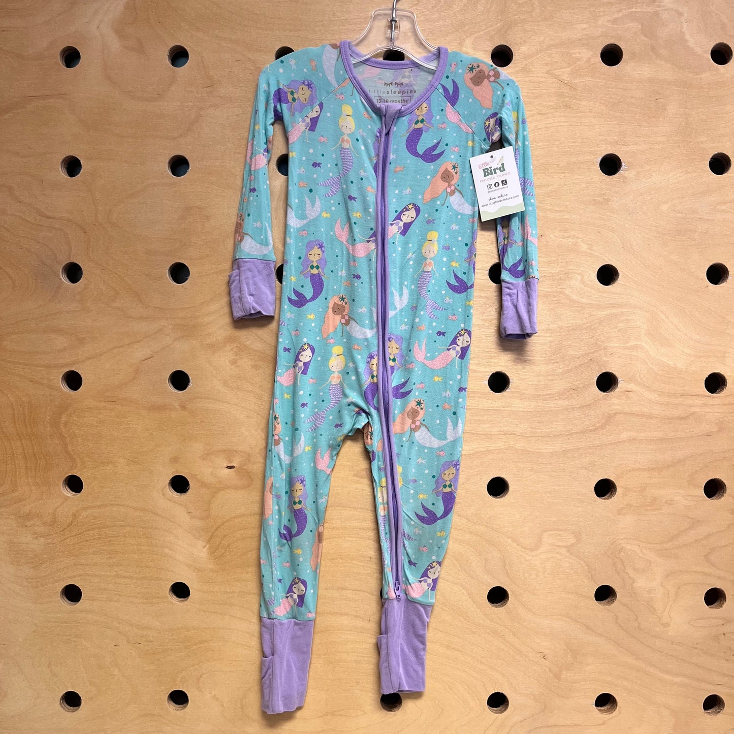 Aqua/Purple Bamboo Mermaids Zippy