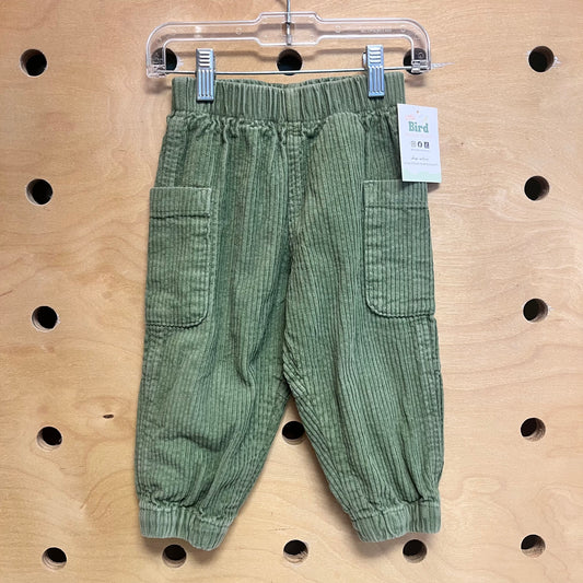 Green Organic Cord Joggers