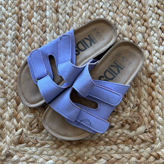 Purple Velcro-Strap Sandals