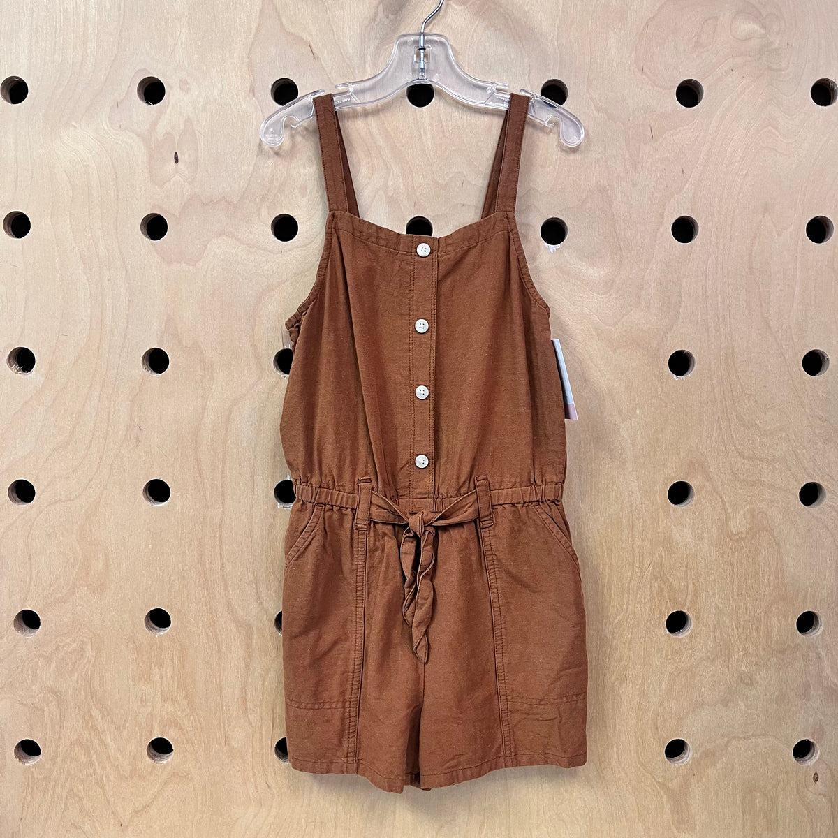 Brown Belted Romper