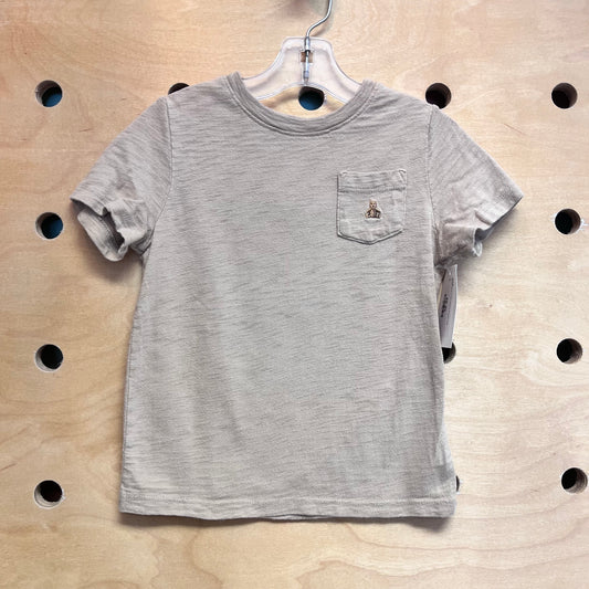 Beige Bear Logo Cotton Pocket Tee