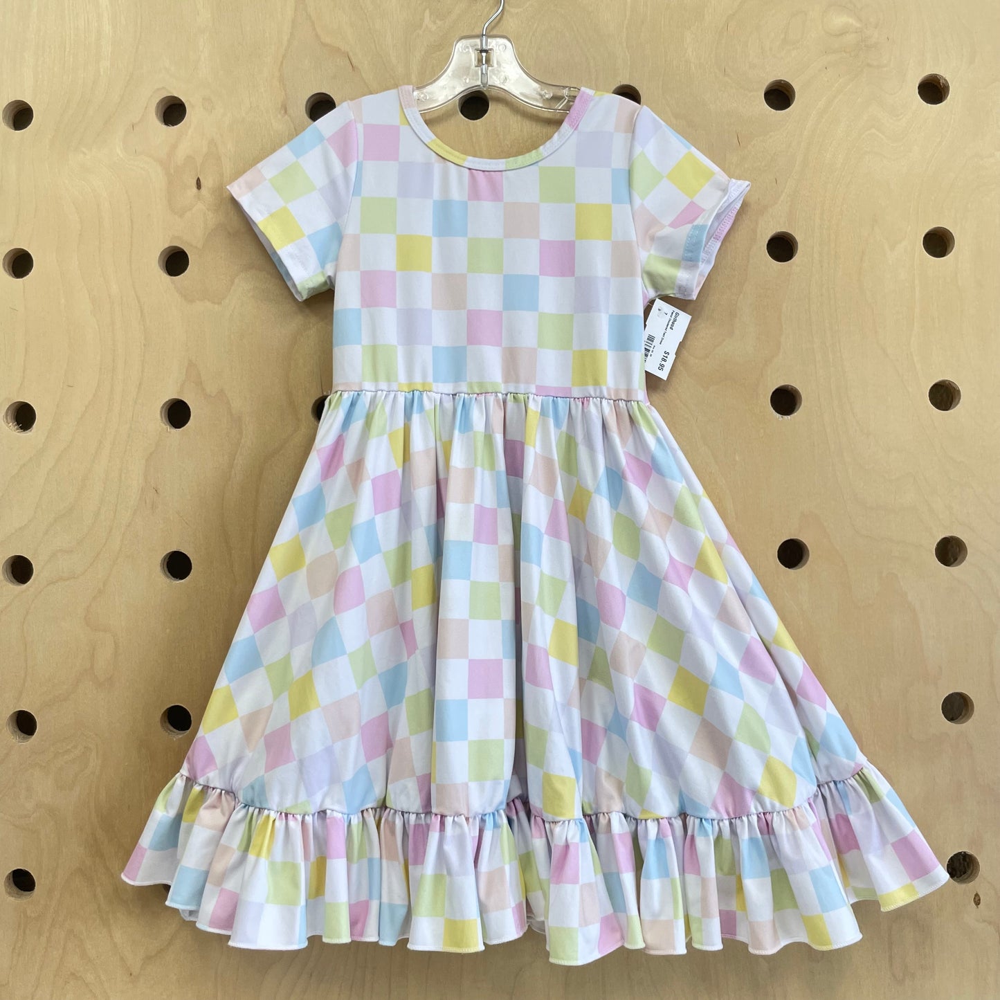 Pastel Checkered Twirl Dress