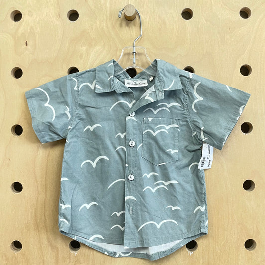 Blue Seagulls Button Up Shirt