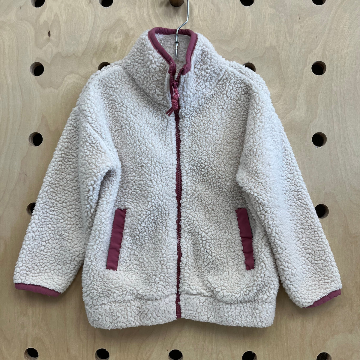 Cream & Pink Sherpa Jacket