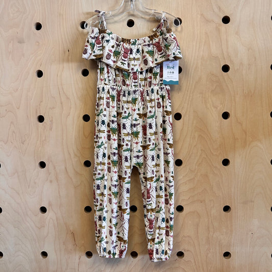 Tan/Colorful Bamboo Insects Romper