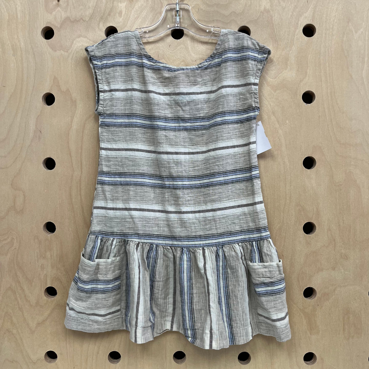 Beige & Blue Striped Dress