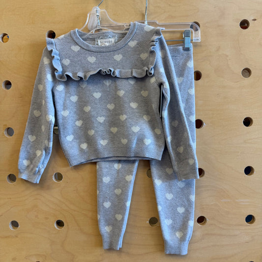 Grey Hearts Soft Knit Outfit
