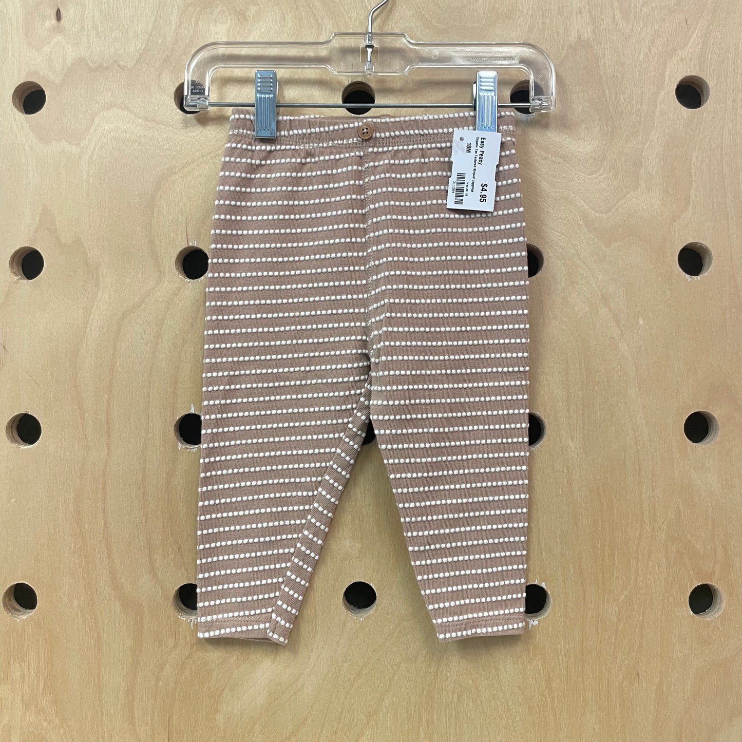 Organic Tan Textured Striped Leggings