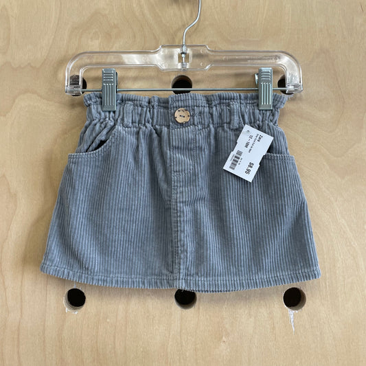 Grey Cord Pull On Skirt