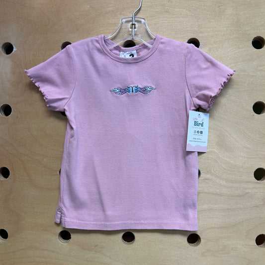 Pink Embroidered Butterfly/Flames Top
