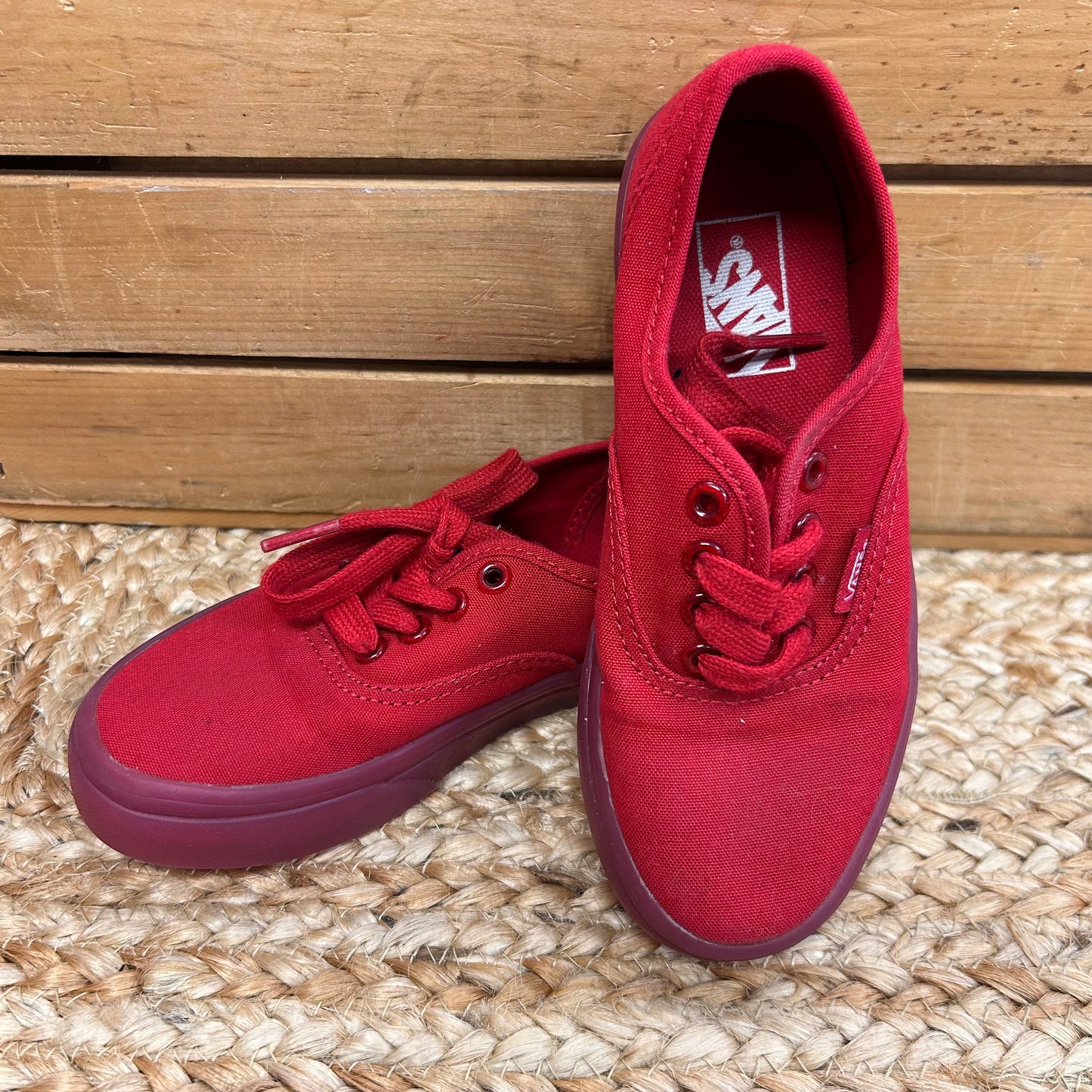 Authentic Red Monochrome Sneakers