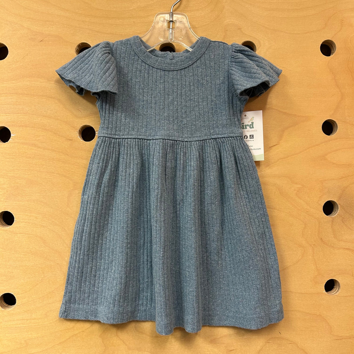 Organic Blue Ribbed Dress