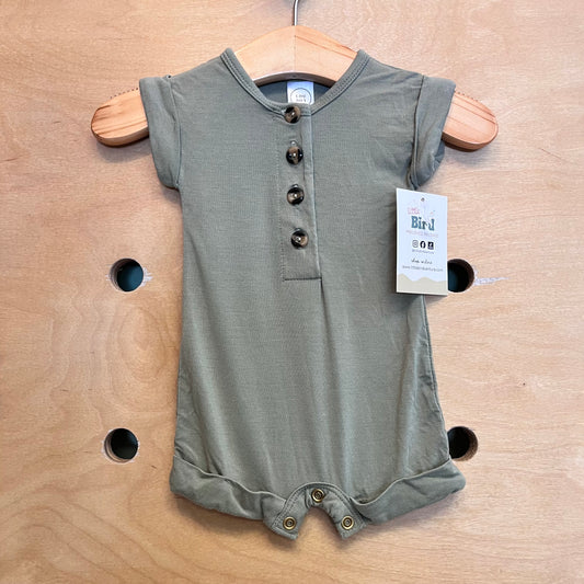 Green Bamboo Henley Romper