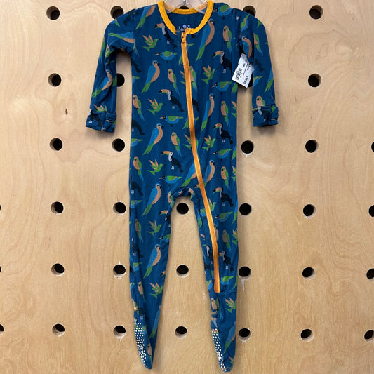 Blue Tropical Birds Bamboo Footies