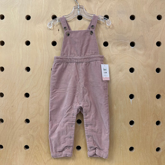 Dusty Pink Organic Cord Overalls