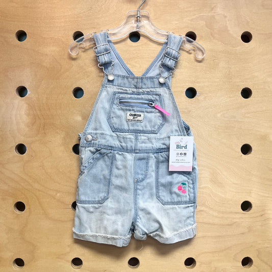 Lightwash Cherries Denim Shortalls