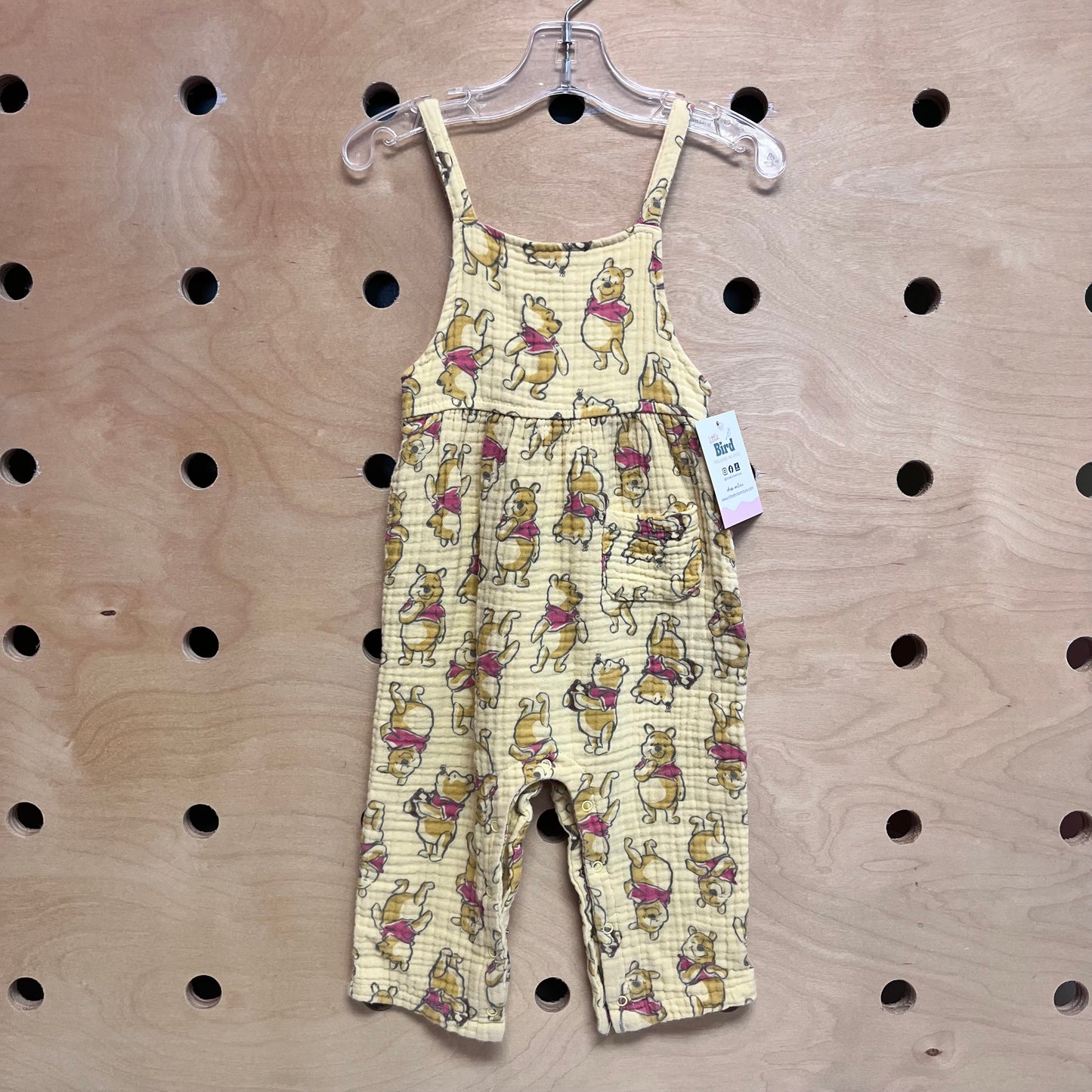 Yellow Pooh Bear Gauze Romper