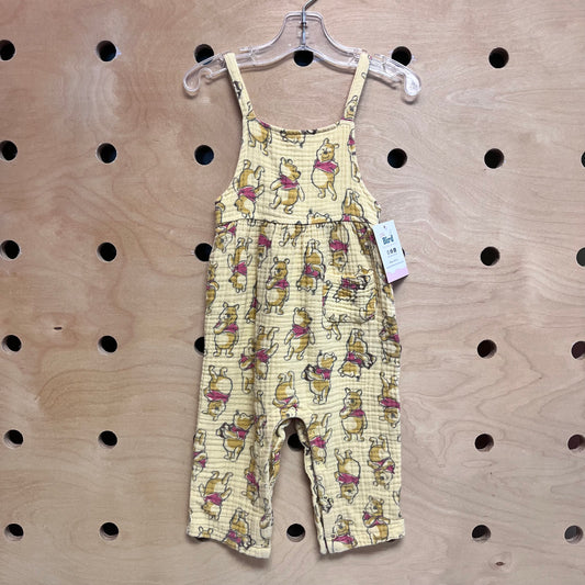 Yellow Pooh Bear Gauze Romper