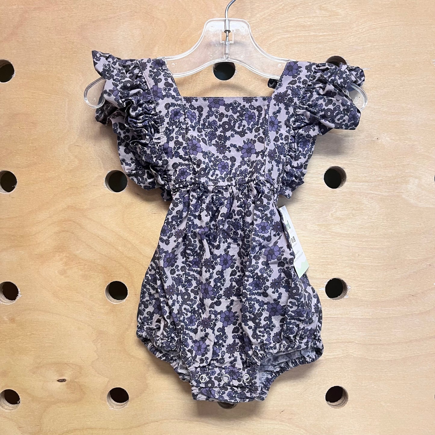Purple Floral Organic Romper