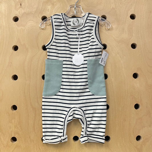 Cream + Black Ribbed Romper NEW!