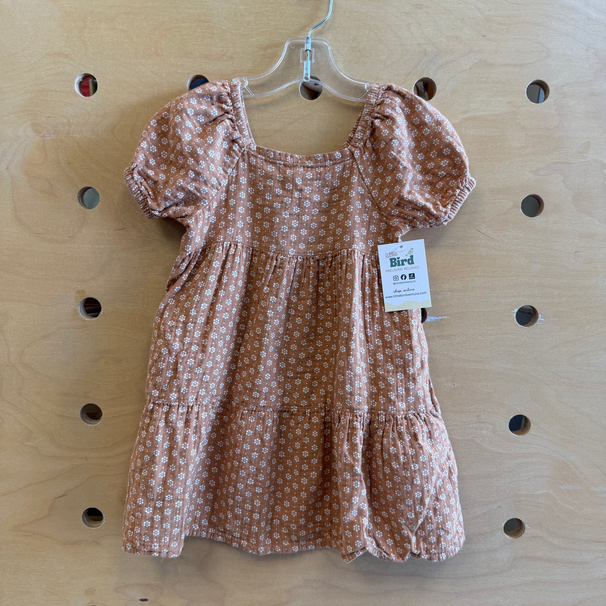 Brown/White Floral Dress