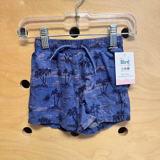 Blue Palm Trees Drawstring Shorts