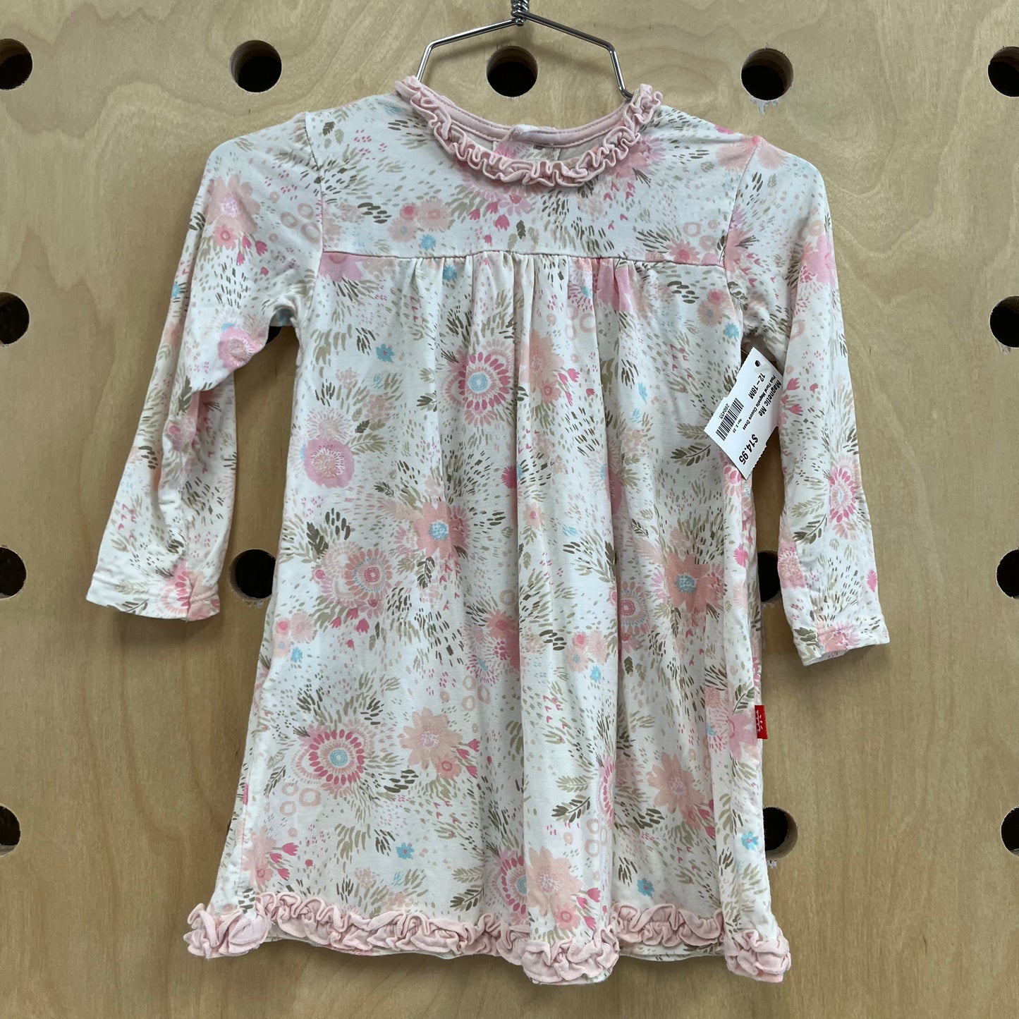 Pink Floral Magnetic Closure Dress