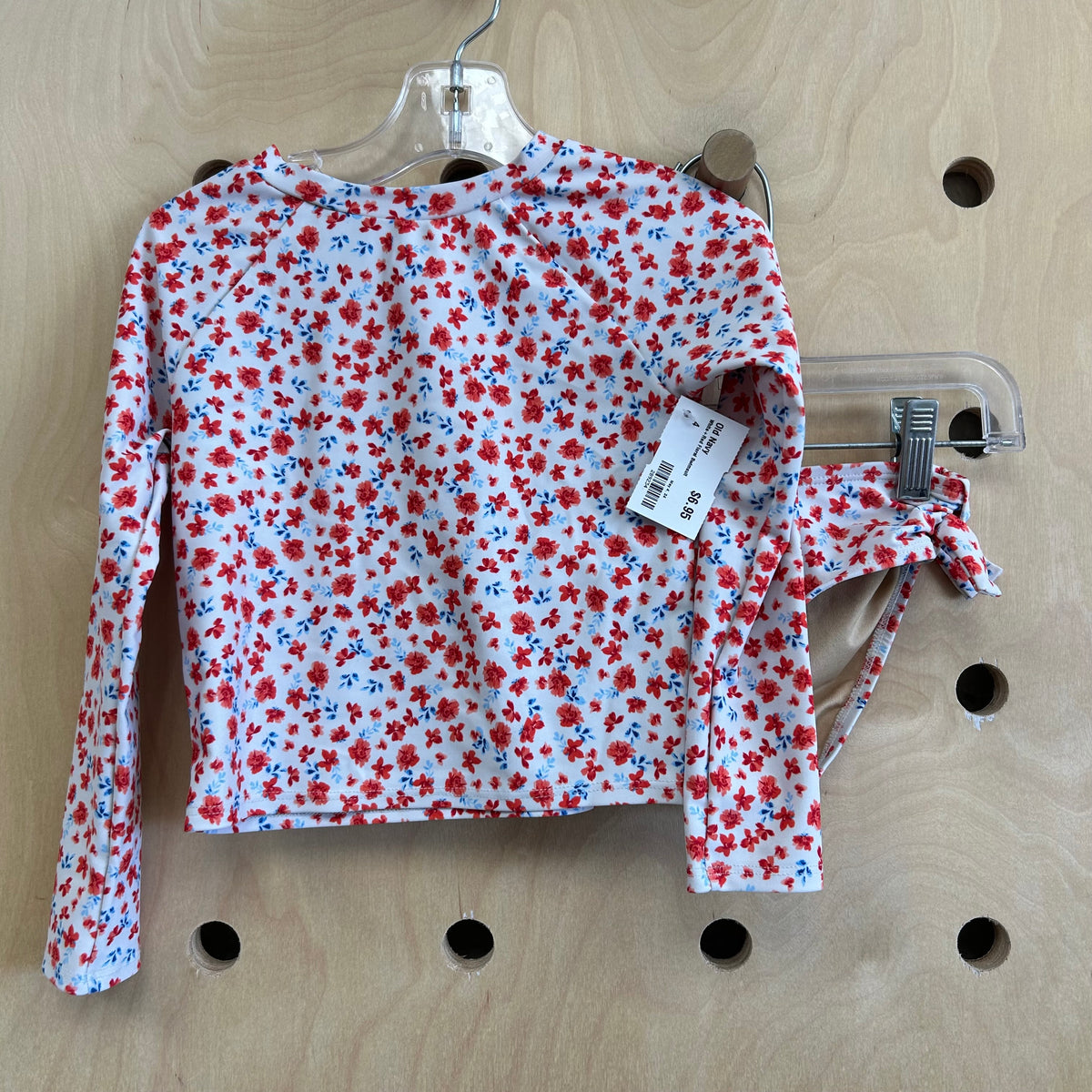 White+Red Floral Swimsuit