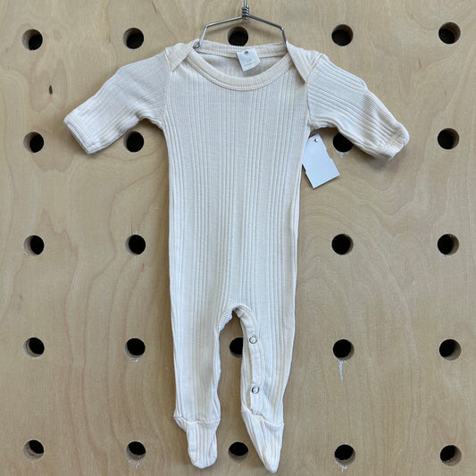 Cream Ribbed Footies